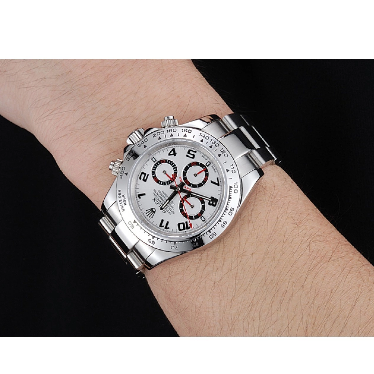 Aaa fake watches Cosmograph Bezel Dial Steel White Stainless Daytona Rolex White 1454242 0716